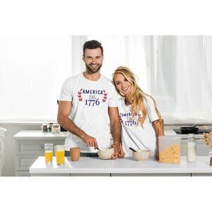 America Est. 1776 4th of July Crew neck T-Shirt Style